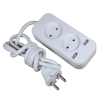 

2 slot European 2A 5V USB extension socket with 1.5m CCA cable KE-04-1.5