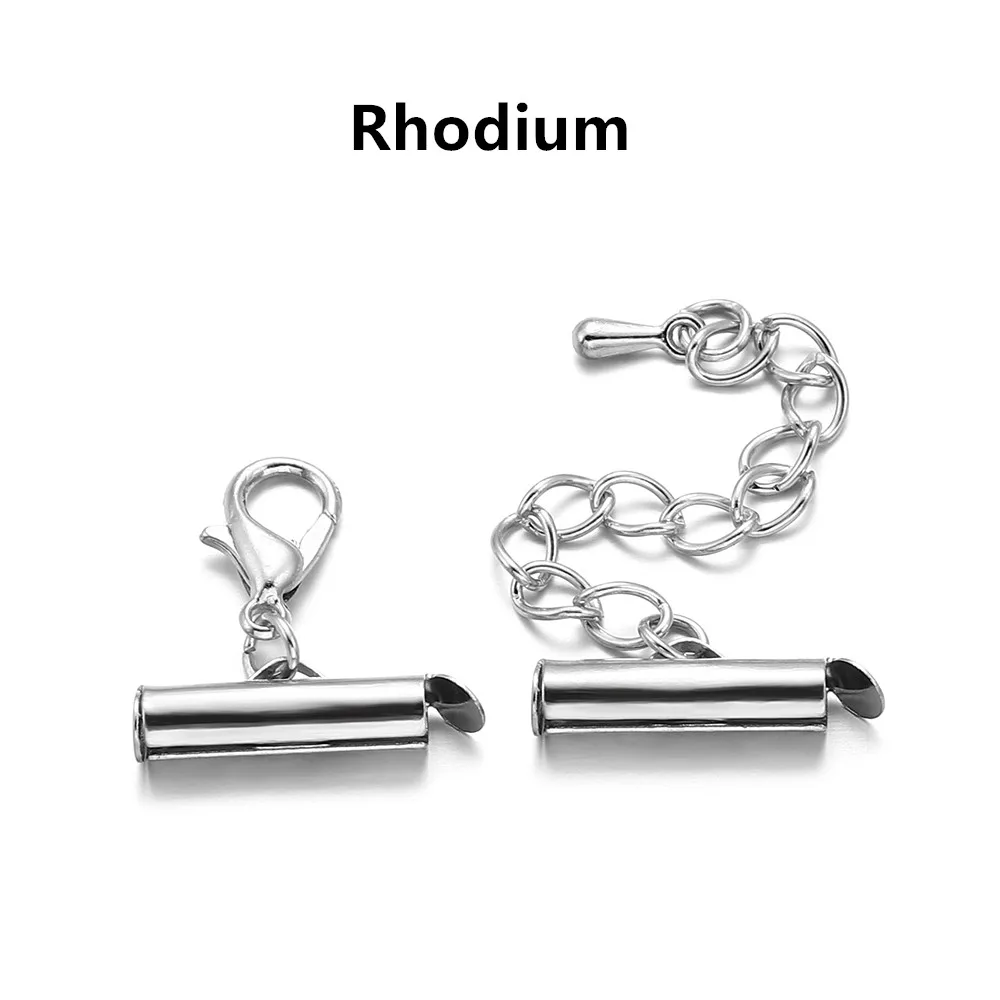 10Set 10-40mm Metall Armband End Anschlüsse Schiebe Verschluss Verlängerung Hummer Verschlüsse Schiebe Haken Schwanz Kette für DIY Schmuck Machen – Detail 8
