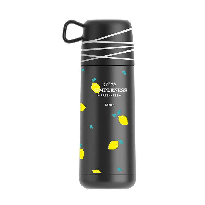 350ml Stainless Steel Vacuum Flask Portable Thermos Mug Coffee Tea Milk Tour Thermo Bottle Leakproof Insulated Tumbler Thermocup - Цвет: black
