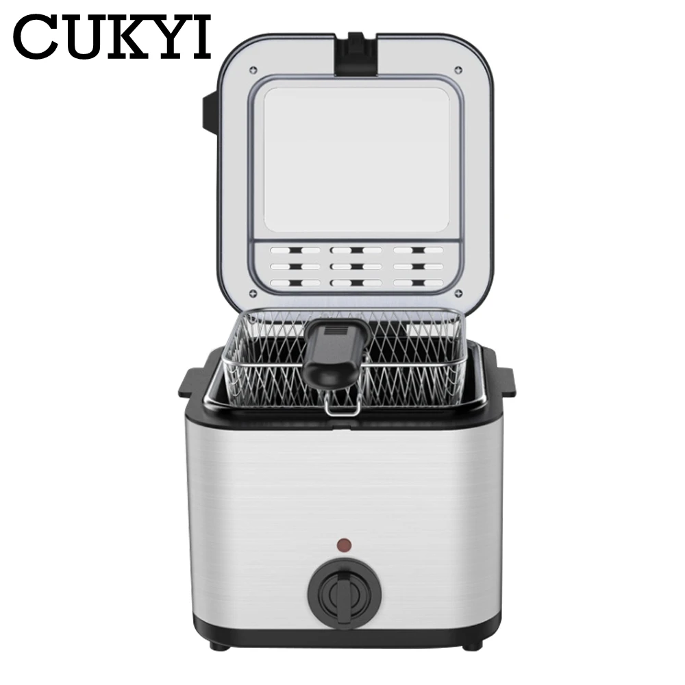 CUKYI Household/Commercial Electric Fryer 2.5L Frying Machine French Fries Maker Deep Oven Fried Chicken Grill BBQ Tool 110/220V 5