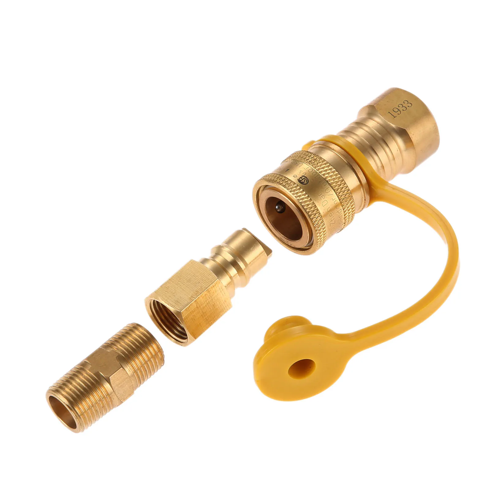 3/8 Inch Natural Gas Quick Connector Brass Propane Adapter Fittings For LP Gas Propane Hose Quick Disconnect For Grill