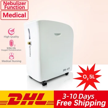 

Portable Medical Oxygen Concentrator Car Rechargeable Flow 5L With Nebulizer Ventilator Homehold Respirator Oxygen Generator