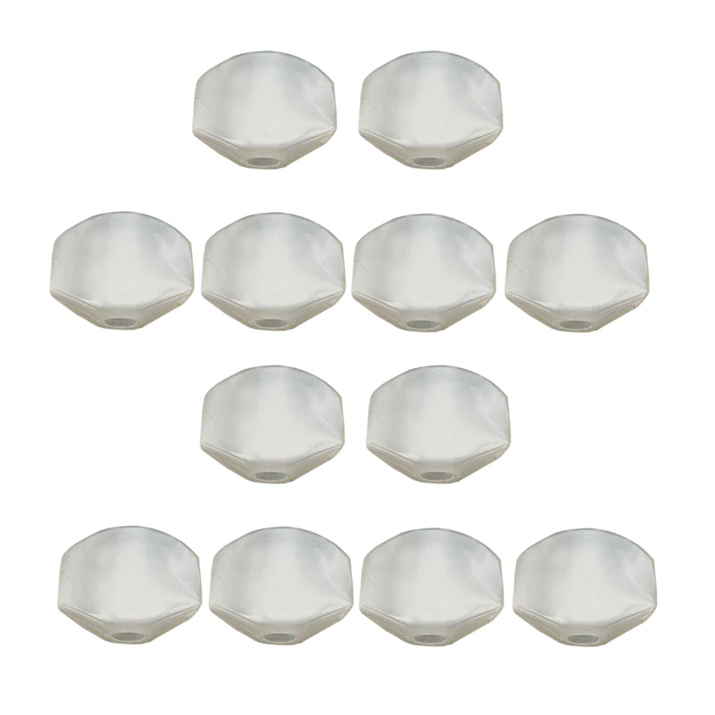 12 Pcs White Guitar Tuning Pegs Keys Button Tuners Machine Heads, Premium Plastic