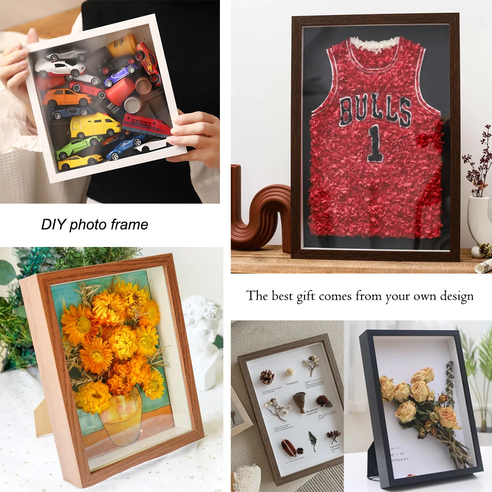 Photo Frame Wood 3d | 3d Wooden Picture Frame | Frame Three