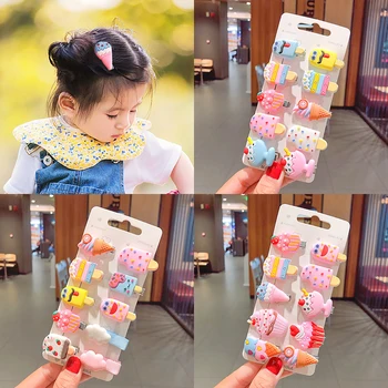 

6/10pcs Colorful Children Rainbow Ice Cream Hair Clip Girls Hair Accessories Baby Clip Cute Fashion Baby Hairpin NEW 2020