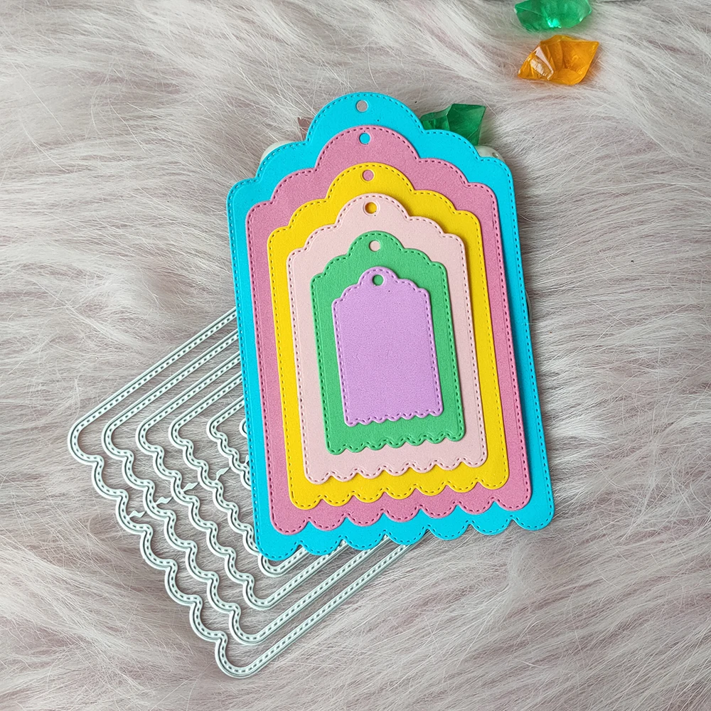 

New Six-piece tag metal cutting die mould scrapbook decoration embossed photo album decoration card making DIY handicrafts