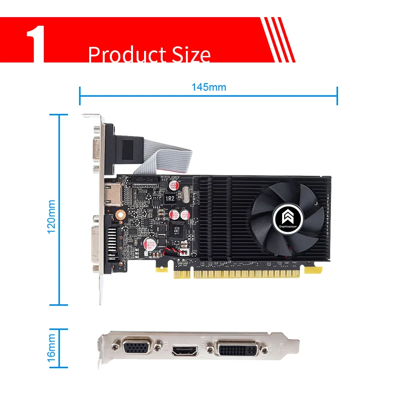 graphics cards computer VGA Low Profile Graphics Card GT210 1GB/1024MB 64BIT video card for mini case desktop computer gaming card for pc