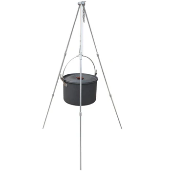 

Bbq Cooking Outdoor Camping Equipment Triangular Bracket Picnictripod Pot Hanging Camping Stove Grill Stand Holder