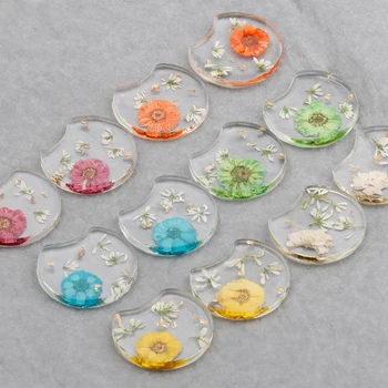 

Sanying M709 Jewelry accessories diy pendant earrings handmade resin dried flower charm diy earrings for jewelry making 6pcs/lot