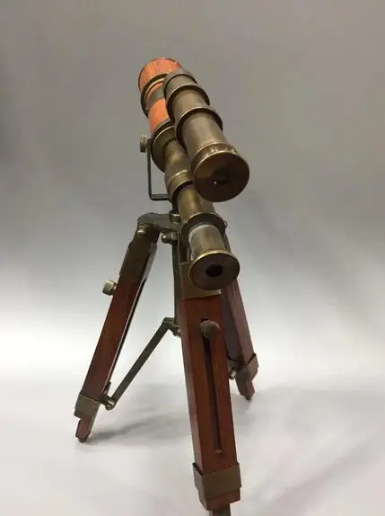 Коллекционный медный телескоп бинокулярный со штативом | Дом и сад