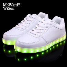 Size 30-43 Kids Glowing Sneakers with Lighted Sole Children LED Shoes for Boys Girls USB Charged slipper krasovki luminous