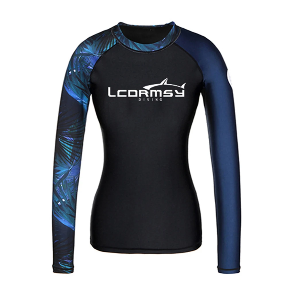 Women's Rash Protection Beach Long-Sleeve Surfing Swim Top Water Sports Gym Diving Suit Quick-Drying UPF50+