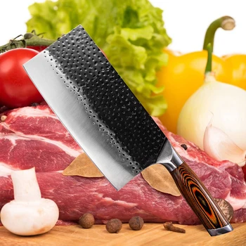 

Professional Handmade Forged sharp Stainless Steel practical knife Chopping Knife Chinese Knife Meat Cleaver Kitchen Knives Tool