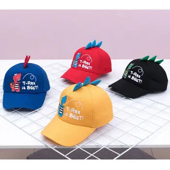 

Baby Boy Girls Sports Cap Cartoon Dinosaur Print Baseball Hat Kids Summer Sun Cap Snapback Hip Hop Flat Hat Gift 2-8Y