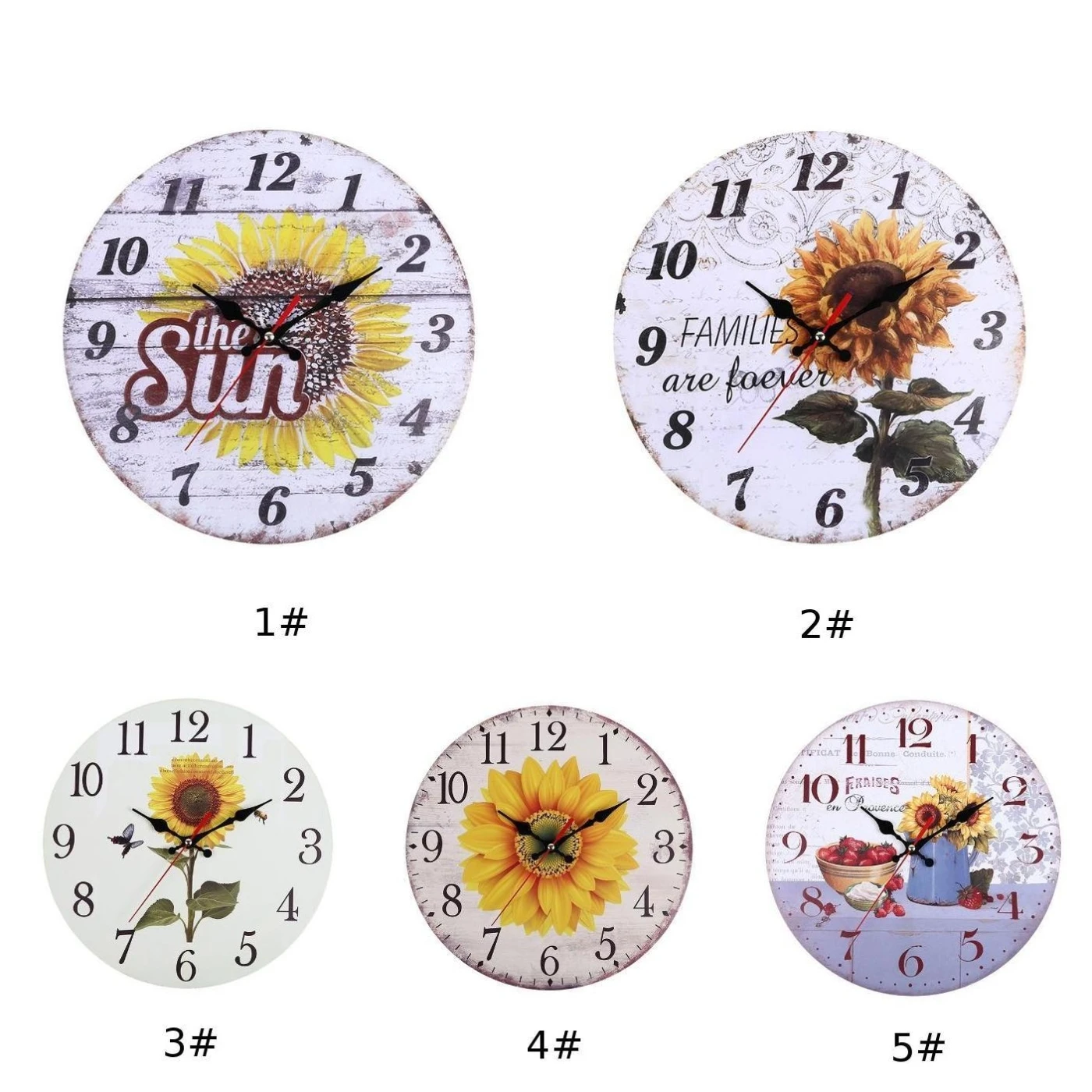 Настенные часы с изображением подсолнуха деревянные для гостиной офиса| |
