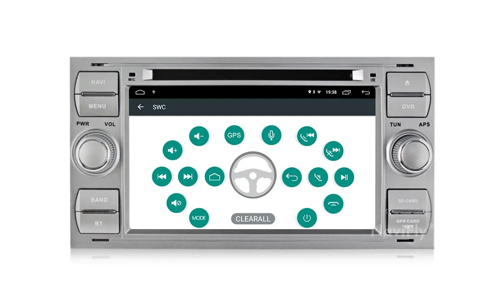 Top Navifly Android 9.1 Quad core 32G ROM Car Multimedia player for Ford Focus Kuga Transit Silver with free shipping 4G wifi RDS HD 18