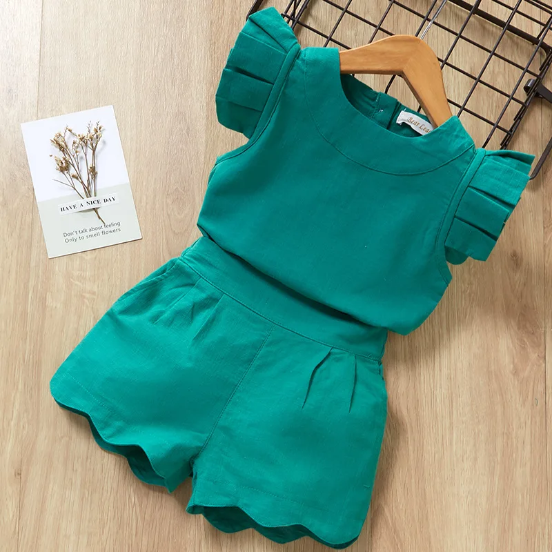 

Kids Girls Clothing Sets Summer New Style Brand Baby Girls Clothes short Sleeve T-Shirt+Pant Dress 2Pcs Children Clothes Suits