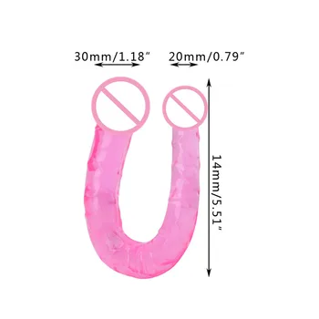 Jelly Double Penetration Anal Butt Plug Dildo Penis Sex Tool For Lesbian Gay 6