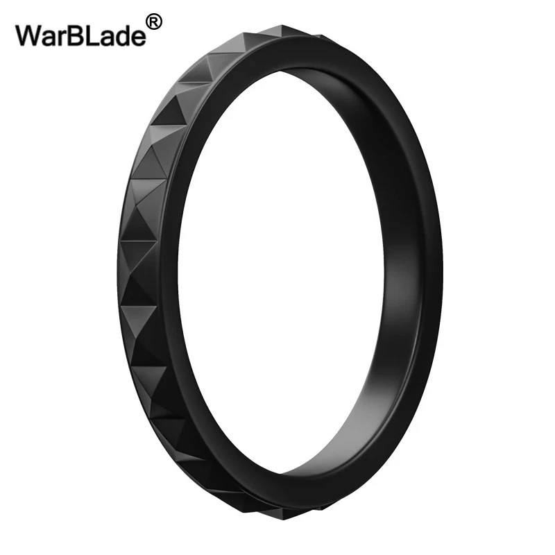 WarBLade Fashion 3mm Thin Stackable Silicone Rings Hypoallergenic Flexible Silicone Finger Ring For Women Wedding Rubber Bands 2