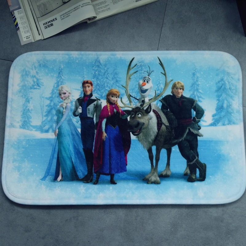 Frozen mat Anna Elsa carpet Door mat 38x58cm Bathroom Kitchen Kids Boys Girls Crawling Game Mat Bedroom Carpet - Color: 3