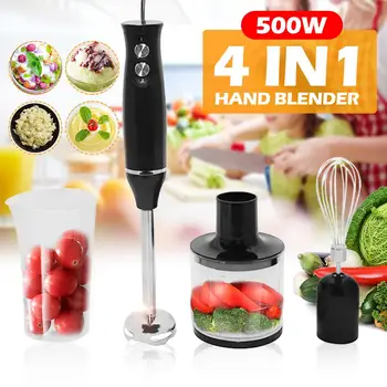 

4 In 1 Multifunctional 500W 220V EU Plug Electric Handheld Food Blenders Meat Grinder Juicer Milk Frother Home Kitchen Appliance