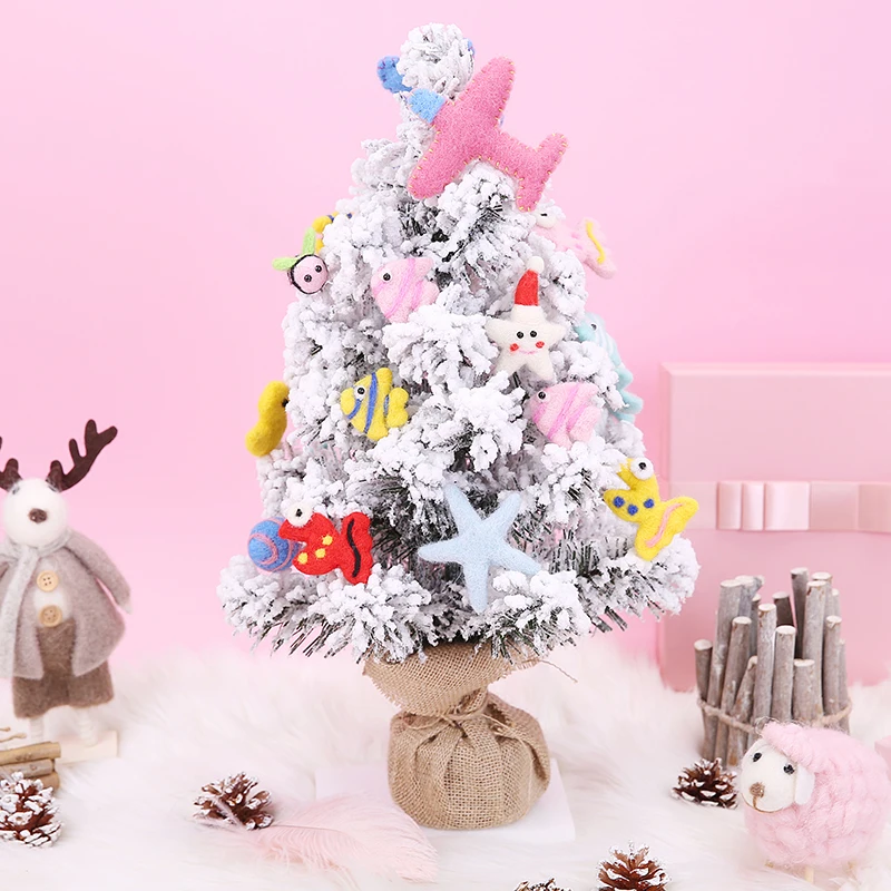 DIY Мини Снежинка моделирование маленькое Рождественское дерево голые елки рождественская шерсть фетровый орнамент Новогодний Декор