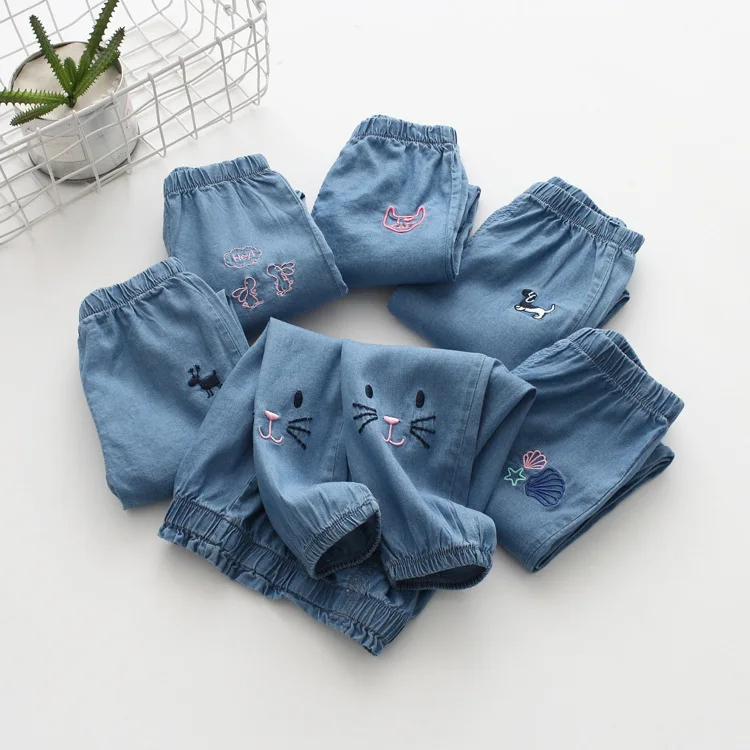 

Can Pick Code 2019 Spring And Summer-Korean-style Small CHILDREN'S Elasticity Crawler Girls Cartoon Embroidered Elasticity Tence