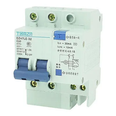 AC 400V 20A 2P+ 1N защита от перегрузки ELCB прерыватель цепи при утечке на землю