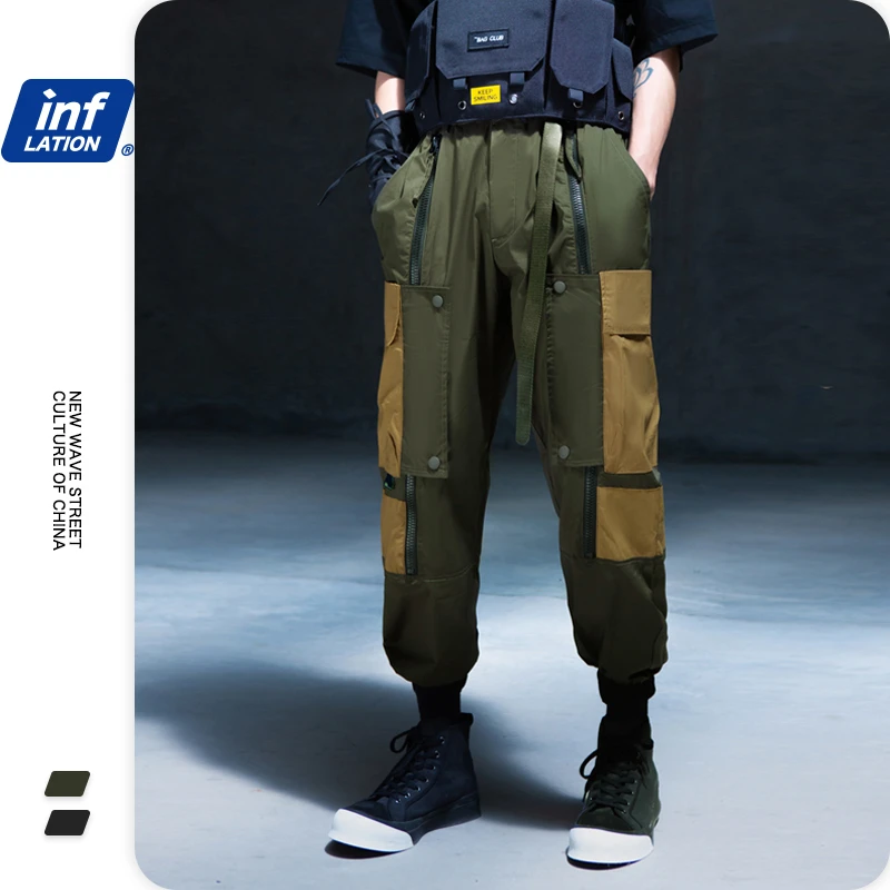 mens wide leg cargo pants