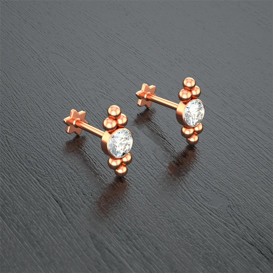 1 шт 16 г стразы из нержавеющей стали циркон цветок Козелок Уха хрящевая спираль Ювелирная губная серьга пирсинг шпильки Грач лепестки ювелирные изделия - Окраска металла: FZHI037400119