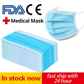 

200Pc Anti-Pollution 3 Laye Mask dust protection Masks Disposable Face Masks Elastic Ear Loop Disposable Dust Filter Safety Mask