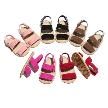 

Summer Breathable Baby Sandals Solid Color Fashion Fringed Soft Bottom Toddler Shoes Baby Beach Shoes Sandals