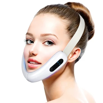 

Chin V-Line Up Lift Belt Machine Red Blue LED Photon Therapy Face Slimming Vibration Massager Facial Lifting Device