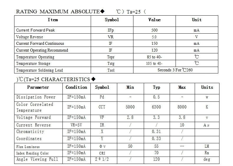 100 шт 5630/5730-CW/WW 0.5W-150Ma 50-55lm 6500K белый светильник SMD 5730 5630 Светодиодный 5730 Диоды(3,2~ 3,4 в