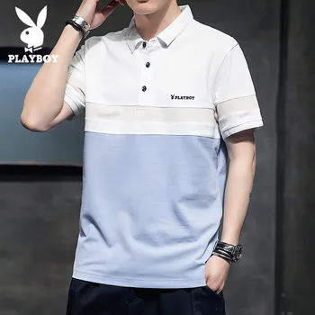 

PLAYBOY New Men Tops Shirts Summer Fashion Men Short Sleeve Loose Polos Shirts Male Tops Tees Para Hombre Brand Clothing PB8590