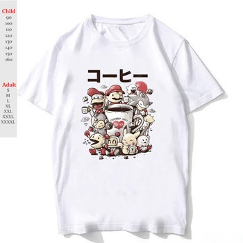 

Summer Adult Kids Funny Super Mario Smash Bros T Shirts Harajuku Graphic T-Shirts Cartoon Anime Tee Tops Parent-child Costume