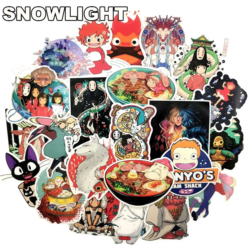 

100pcs Stickers Miyazaki Hayao Series Anime Sticker My Neighbor Totoro For Skateboard Laptop Bicycle Waterproof Decals