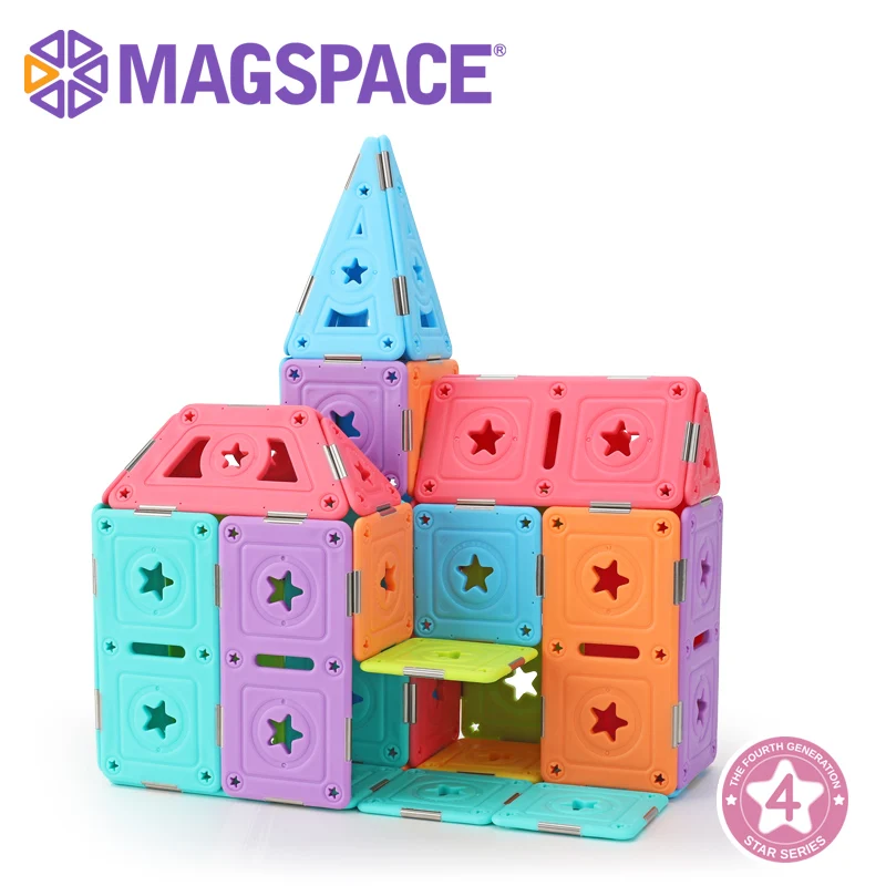 MAGSPACE, новинка 129 шт., магнитные блоки, развивающие строительные игрушки, Строительный набор, магнитный дизайнерский набор для детей, Подарочная Магнитная игрушка