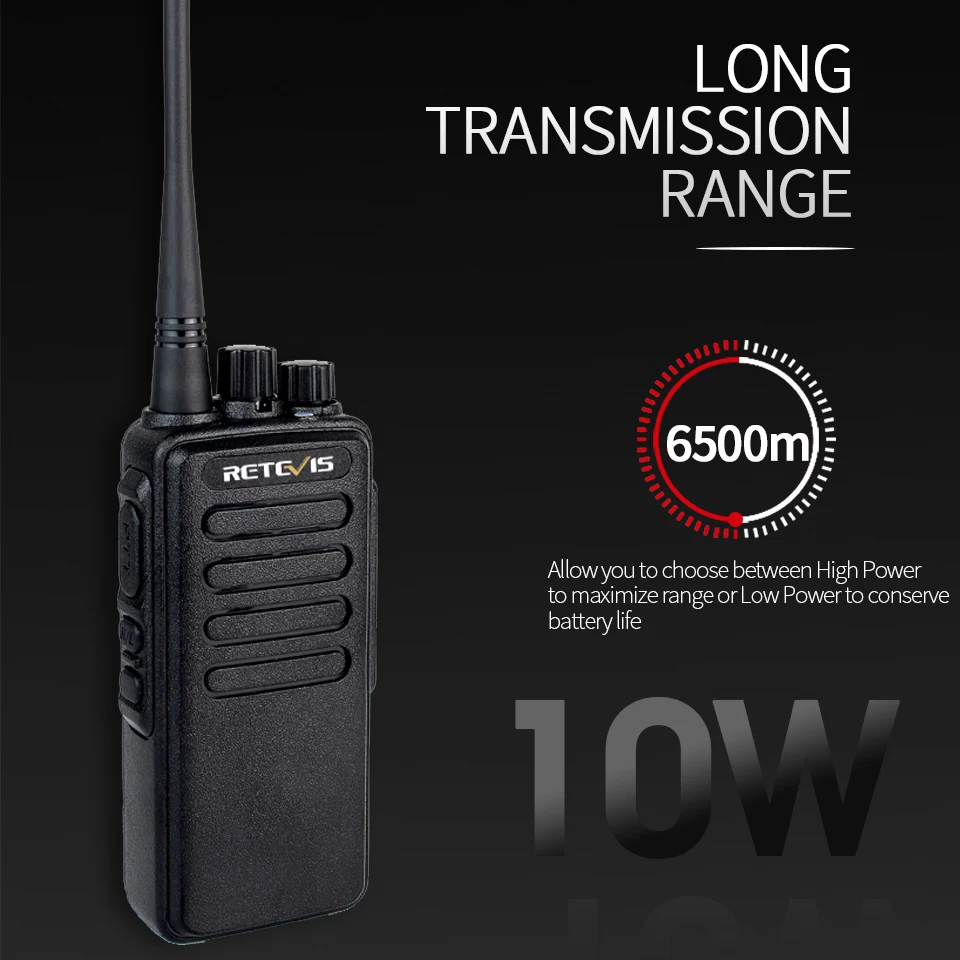 10 шт. Высокая мощность Walkie Talkie Retevis RT1 VHF(или UHF) 3000 мАч VOX путешествия/Туризм/Охота дальность 2 способ радио трансивер