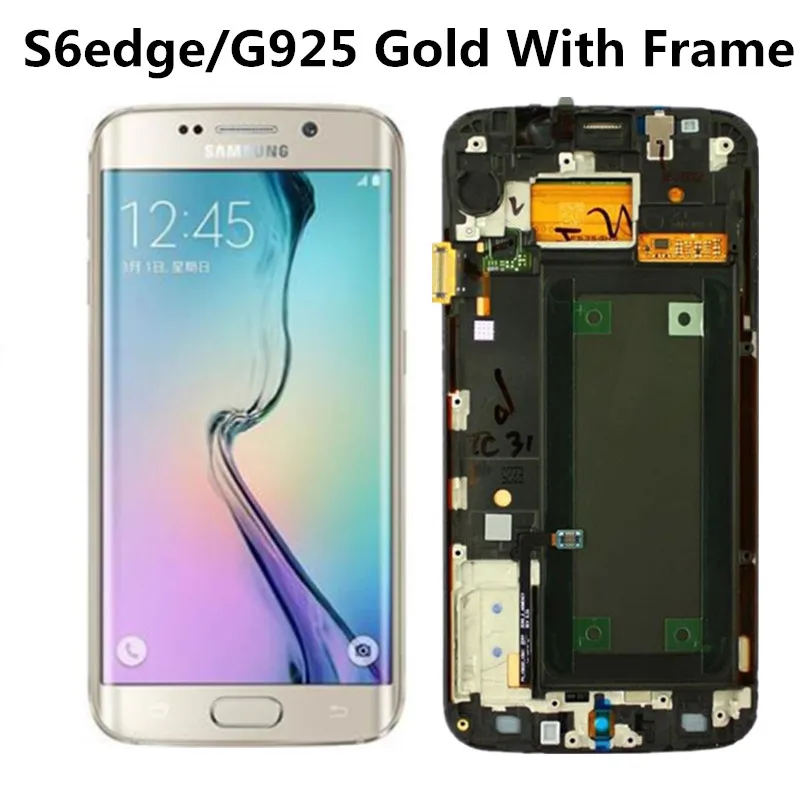 5,1 ''сменный супер AMOLED дисплей для SAMSUNG Galaxy s6 edge G925 G925F G925I lcd дигитайзер в сборе с рамкой