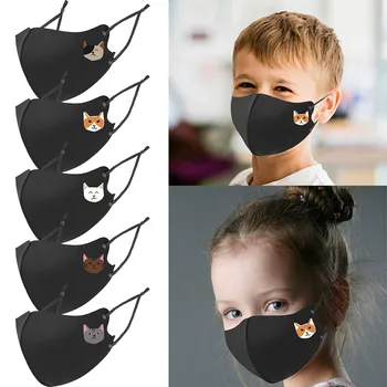 

Children's Face Mask Adjustable Cartoon Animals Printed Masks Washable Reusable Outdoor Breathable Mask Mascarar Mascarillas New