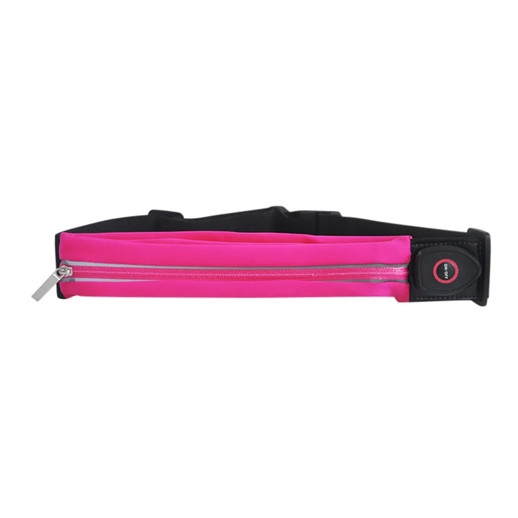 Hot Pink Новые поступления Ремни светоотражающий водонепроницаемый спортивный пояс светодиодный легкий мешочек поясная сумка для бега#727 - Цвет: Hot Pink