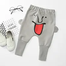 Хлопковые Штаны для маленьких детей; популярные теплые корейские штаны-шаровары с индивидуальным принтом; зимние повседневные брюки