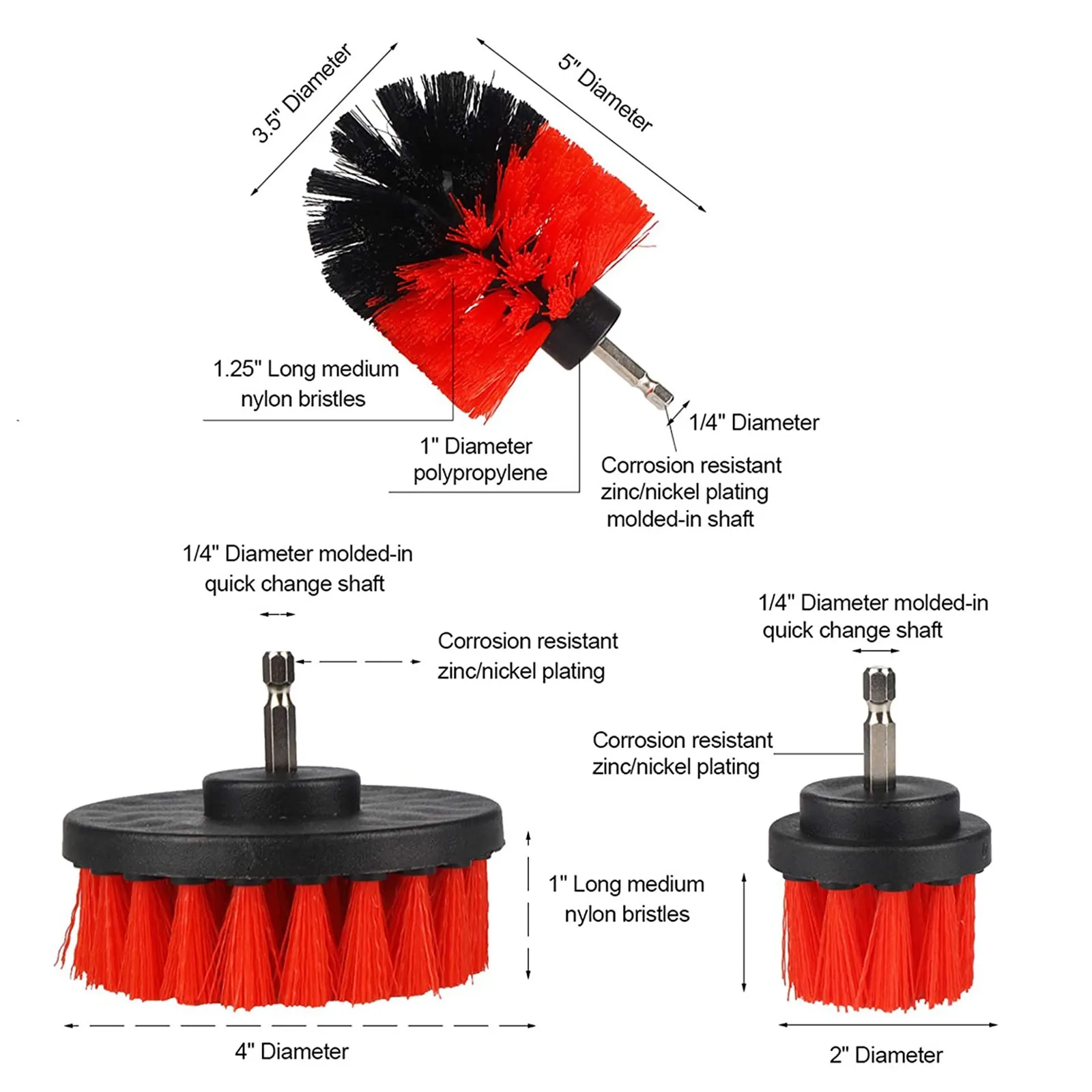 3Pcs/Set Electric Scrubber Brush Drill – Randconcept