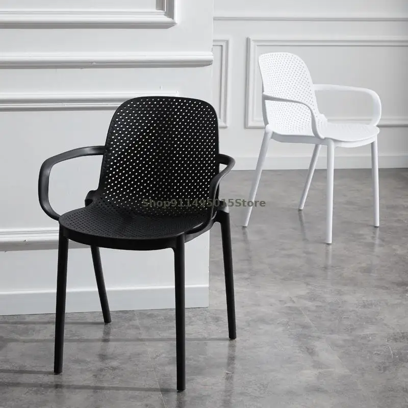 Dining Chair Home Modern Simple New Product Fashion Nordic Armrests Stackable Backrest Thicken |