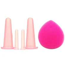 5 шт., против старения, для облегчения боли силиконовый Пресс баночка комплект гипоаллергенный массаж лица гигиенические здоровья по уходу за кожей лица с кистью