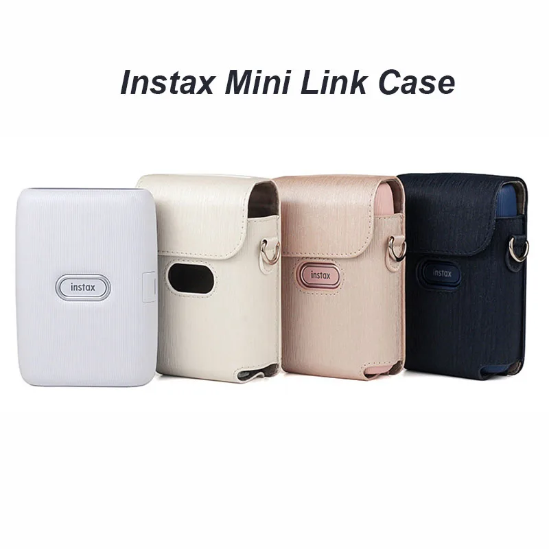 Fujifilm-funda de piel sintética para cámara instantánea Instax Mini Link,  funda protectora para cámara fotográfica, bolso con correa para el hombro -  AliExpress Productos electrónicos