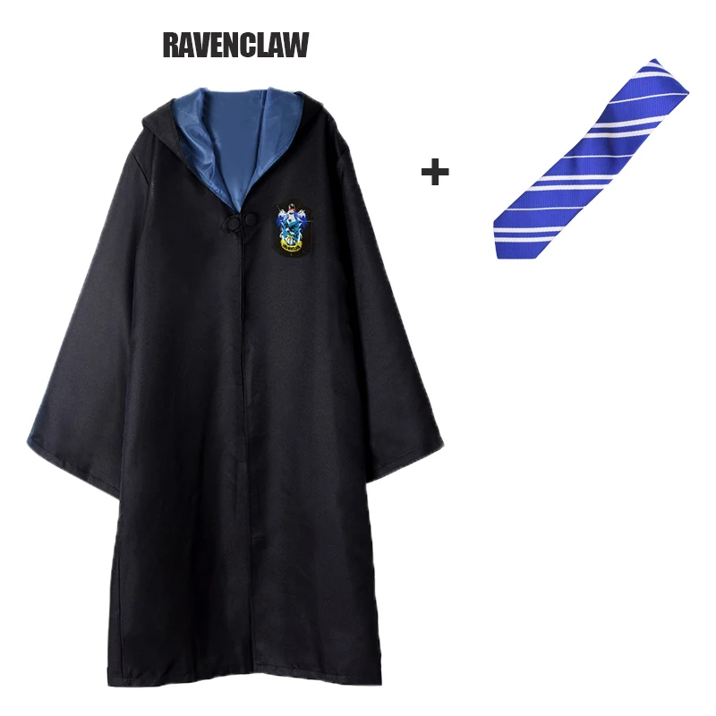 Ravenclaw and Tie Пижама для детей и взрослых, Гарри Поттера Косплэй Гриффиндор свитер ночным колпаком для детей равенклав, хуфлепуф, накидка факультета Слизерин жилет зимний костюм накидка D2103AD - Цвет: Ravenclaw and Tie