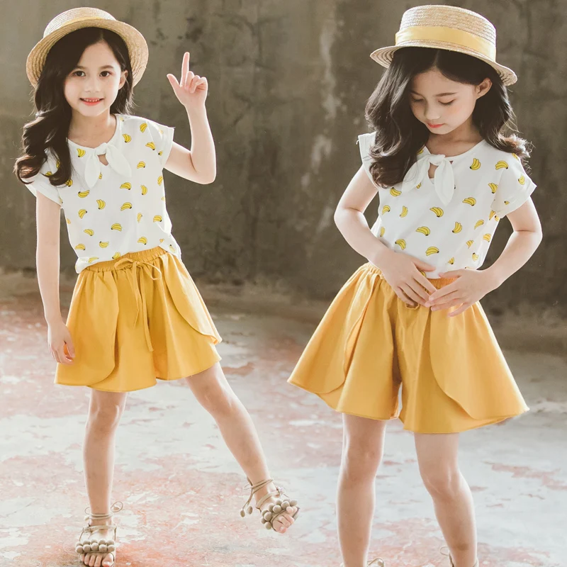 Детская одежда летний комплект новый модный детский костюм из двух предметов с