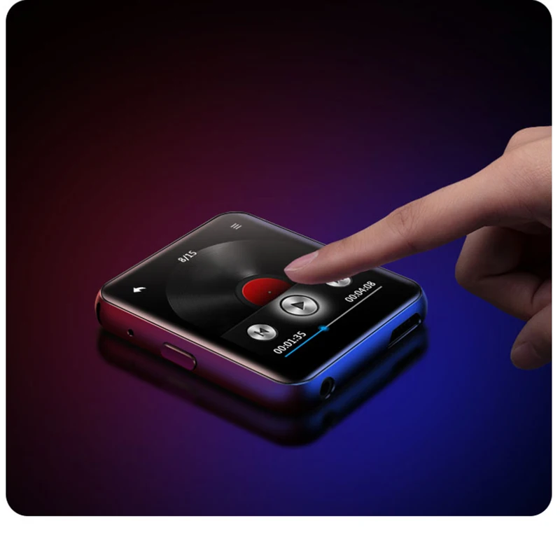 Крутой MP3-плеер с зажимом, Bluetooth, с 1," сенсорным экраном, MP3 музыкальный плеер, Портативный hifi металлический аудио плеер с FM для бега